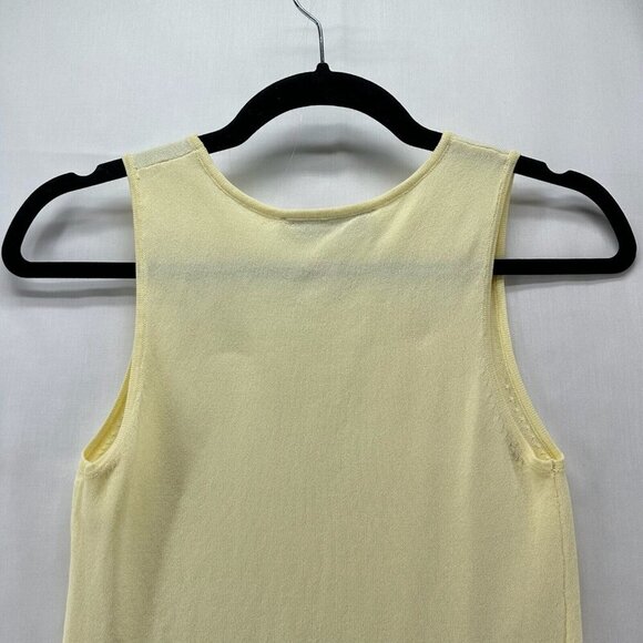 ZARA Sweater Womens Sz S Ribbed Tank Round Neck Sleeveless Viscose Nylon Yellow - Picture 5 of 10